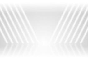 Grey white smooth stripes abstract tech background vector