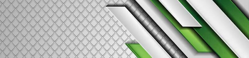 Green and grey abstract tech background with glossy stripes vector