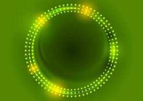 Green shiny abstract circles glowing background vector