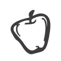 icono de doodle de contorno dibujado a mano de fruta de manzana. fruta fresca y saludable - ilustración de dibujo de vector de manzana para impresión, web, móvil e infografía aislado sobre fondo blanco.