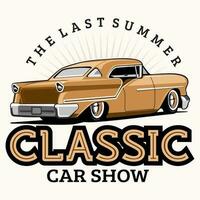 classic car show party logo design icon vector