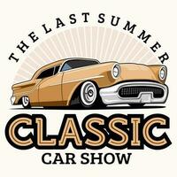 classic car show party logo design icon vector