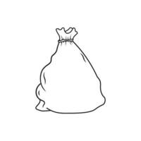 mano dibujado niños dibujo dibujos animados vector ilustración bolsa de basura icono aislado en blanco antecedentes