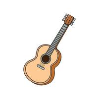 Kids drawing Cartoon Vector illustration guitar icon Isolated on White Background