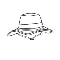 Hand drawn Kids drawing Cartoon Vector illustration camping hat Isolated on White Background