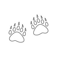 Hand drawn Kids drawing Cartoon Vector illustration bear footprints icon Isolated on White Background