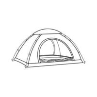 Kids drawing Cartoon Vector illustration camping tent Isolated on White Background