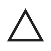 Up arrow triangle or pyramid line art vector icon for apps and websites.