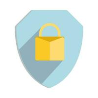 Security shield or virus shield lock icon for apps and websites vector