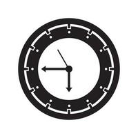 hora icono con un blanco fondo, reloj símbolo, cronógrafo firmar, vector ilustración elemento