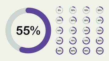 20 set circle percentage diagrams for infographic. Vector 3d Pie Chart. vector illustration design.