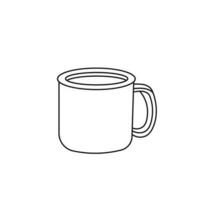 Hand drawn Kids drawing Cartoon Vector illustration mug icon Isolated on White Background