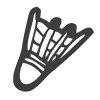 Hand drawn doodle badminton shuttlecock. Vector sport clipart. Outline.