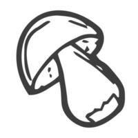 Doodle simple mushroom icon. Hand drawn style illustration. vector