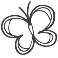 mariposa garabatear bosquejo. sencillo vector ilustración
