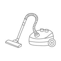 Hand drawn Kids drawing Cartoon Vector illustration vacuum cleaner Isolated on White Background