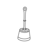 Hand drawn Kids drawing Cartoon Vector illustration toilet brush Isolated on White Background