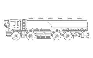 mano dibujado tanque camión camión vector