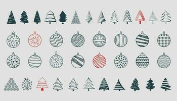 sencillo Navidad fondo, dorado geométrico minimalista elementos y iconos contento nuevo año bandera. Navidad árbol, copos de nieve, decoraciones elementos. retro limpiar concepto diseño vector