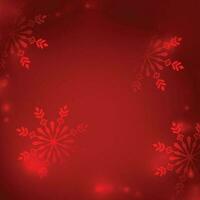 Red Christmas winter background with snowflakes vector