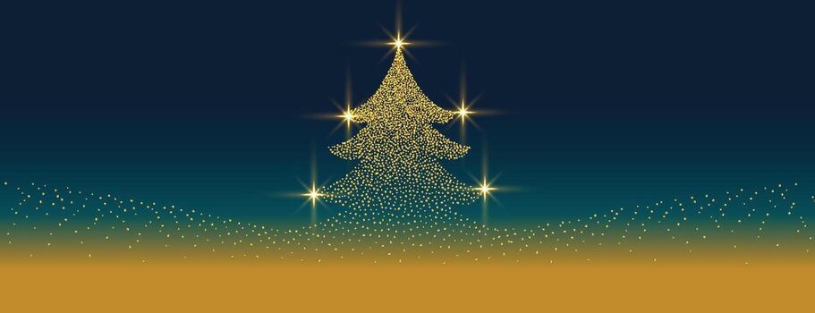 Merry Christmas and happy new year text with white and gold snowflake on green background vector