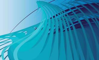 Abstract background of curved lines in dark blue colors vector