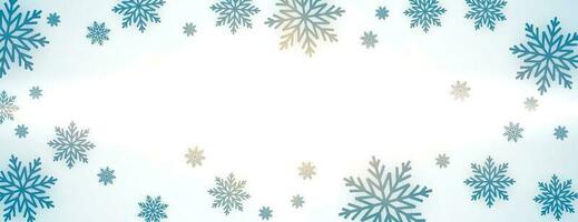 Winter season background, snowflakes on blue background vector