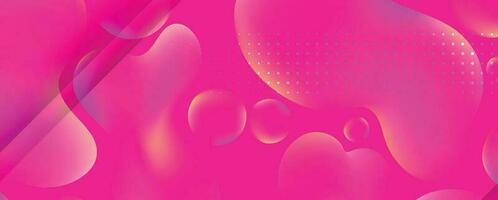 Pink background of 3d geometric shapes with glassmorphism circle plate in the center vector