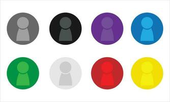 Colorful set of user icons on white background vector