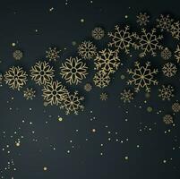 alegre Navidad y contento nuevo año con copo de nieve plantilla modelo horizontal. oscuro copo de nieve papel cortar antecedentes con sombra decoración. moderno sencillo textura creativo diseño. vector ilustración