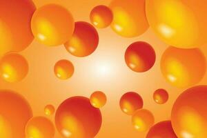 Background with realistic balls, transparent glossy bubbles. Abstract minimal design. Vector illustration