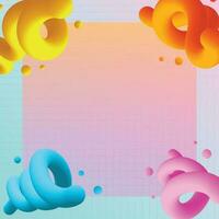 Fluid flow background. Fluid wave pattern. Summer poster. Colorful gradient. Abstract cover. Liquid wave. Vibrant color. vector