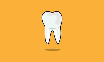 illustration of a molar tooth with white crowning vector