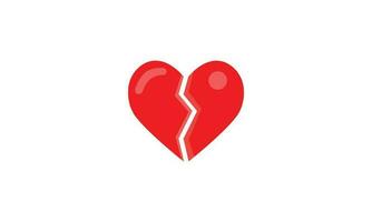 Broken heart isolated on white vector