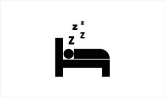 sleeping zzz resting relaxing napping on bed vector icon