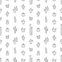 Vector seamless pattern with cactus