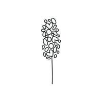 Hand drawn linear vector illustration of a flower