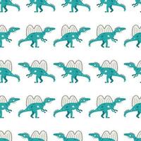 Vector seamless pattern with dinosaur