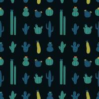 Vector seamless pattern with cactus