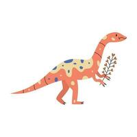 Flat hand drawn vector illustration of plateosaurus dinosaur