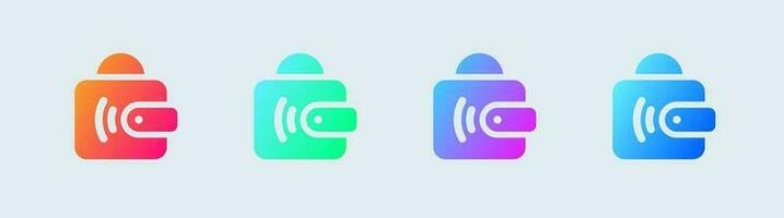 Digital wallet solid icon in gradient colors. Payment signs vector illustration.