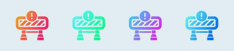 Road block solid icon in gradient colors. Barrier signs vector illustration.