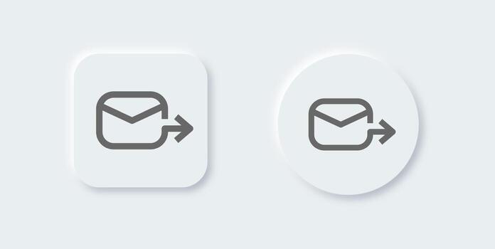 Send message line icon in neomorphic design style. Mail signs vector illustration.