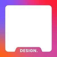 Colorful square gradient background. Social media frame vector illustration.