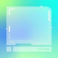 Futuristic square gradient background. Social media frame vector illustration.