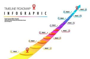 infografía 12 mes paso año plan la carretera mapa para negocio gráfico a presente datos, progreso, dirección, limpiar diseño vector