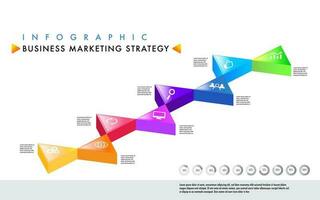 Infographic for 8 Stages template in triangle shape vector