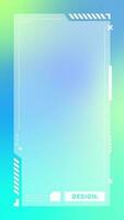 Futuristic vertical gradient background. Social media frame vector illustration.