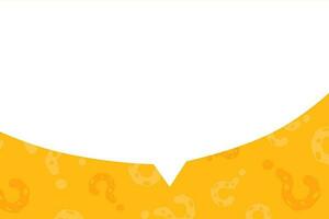 Question mark and bubble chat with copy space background. Yellow quiz banner template. vector