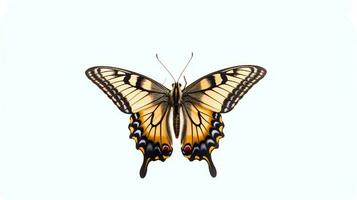 Photo of a swallowtail butterly on white background. Generative AI